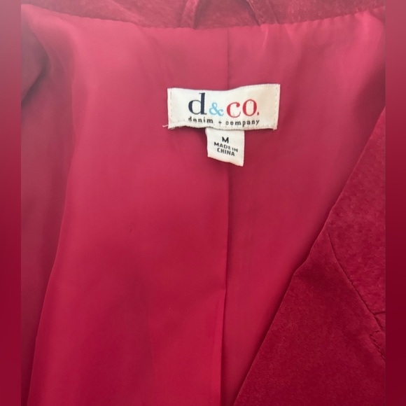 D&Co Genuine Leather Suede Jacket Fuchsia Pink Women’s Sz M Washable Chic - Picture 3 of 9